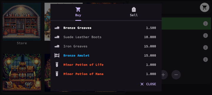 Dungeon RPG Store Screenshot